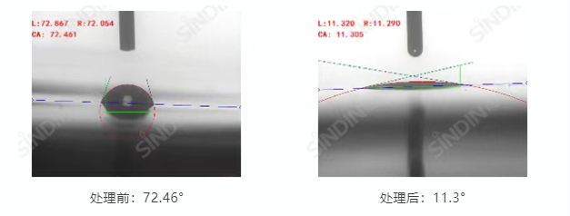 等離子處理前后對比