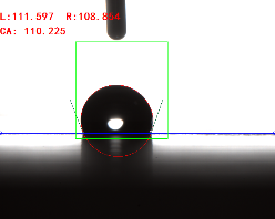 金屬陶瓷膜接觸角測量實(shí)圖