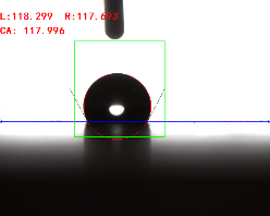 金屬陶瓷膜接觸角測量實(shí)圖