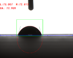 金屬陶瓷膜接觸角測量實(shí)圖